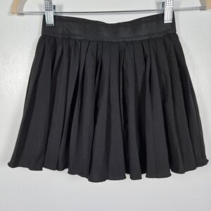 Black Pleated Stretch Pull On Athletic Tennis Golf Mini Skort Womens Size XS